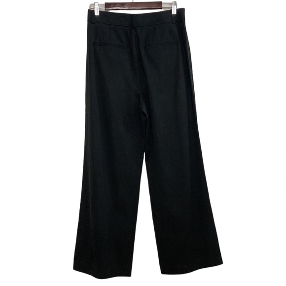 Everlane Black Wide Leg Pants Size 8 Cotton Lyocell High Waist Trousers - Picture 2 of 11